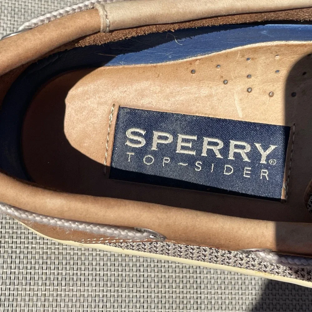 Sperry Top-Sider Brown Leather Mesh Boat Shoes Mens 10M Contour System 0195123